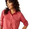 imageARIAT Womens Zephyr Stripe Venttek ShirtHolly Berry