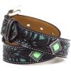 imageMampampF Western Products Youth Brown Floral Belt with Painted Turquoise Inlay