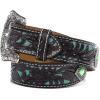 imageMampampF Western Products Youth Brown Floral Belt with Painted Turquoise Inlay