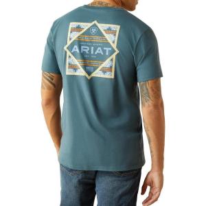 imageARIAT Mens Puebla Serape Tee ShirtLagoon Green