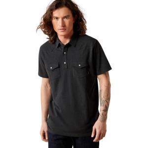 imageARIAT Mens Retro Western Snap PoloBlack