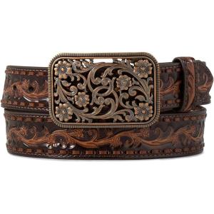 imageARIAT Womens Rhinestones Embossed Leather BeltChocolate