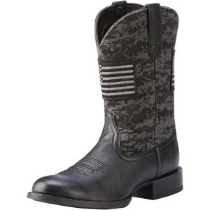 imageAriat Mens Sport Patriot Western BootBlack Deer TanBlack Camo Print