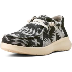 imageARIAT Mens Hilo Stretch SneakerBlack  White Flannel BlanketBlack Suede