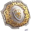 imageARIAT Rectangle Buckle with Emblem Antique Silver Rope Edge and Gold Floral Accents 3quot x 4quot