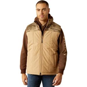 imageARIAT Mens Cruis Insulated Vest Athletic Outerwear Casual Comfort Technology  BrownCornstalk Heather