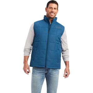 imageARIAT Mens Cruis Insulated Vest Athletic Outerwear Casual Comfort Technology  BrownMajolica Blue