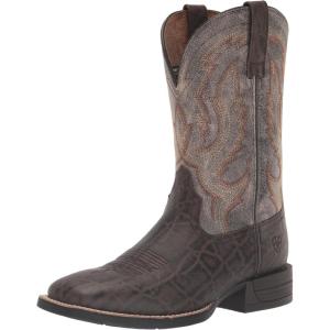 imageAriat Mens Steadfast Western BootChocolate Elephant PrintCrinkled Grey