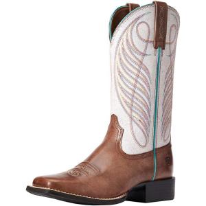 imageAriat Womens Round Up Wide Square Toe Western BootBrown