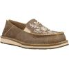 imageAriat Womens Cruiser Embossed Moccasins Flats Casual  BlueBrown Bomber Embroidered