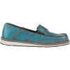 imageAriat Womens Cruiser Embossed Moccasins Flats Casual  BlueBrushed Turquoise Floral Emboss