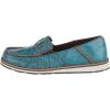 imageAriat Womens Cruiser Embossed Moccasins Flats Casual  BlueBrushed Turquoise Floral Emboss