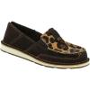 imageAriat Womens Cruiser Embossed Moccasins Flats Casual  BlueChocolate SuedeLeopard Hair on