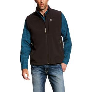 imageAriat Mens Vernon 20 Softshell Vest Athletic Outerwear Casual Full Zip  BlackCoffee Bean