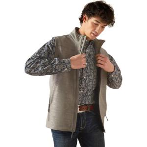 imageAriat Mens Vernon 20 Softshell Vest Athletic Outerwear Casual Full Zip  BlackJetty Gray Embossed