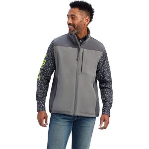 imageAriat Mens Vernon 20 Softshell Vest Athletic Outerwear Casual Full Zip  BlackJetty Grey