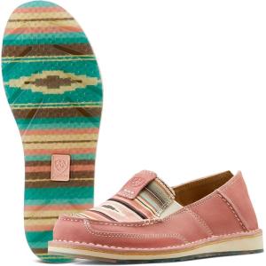 imageAriat Womens Cruiser Embossed Moccasins Flats Casual  BlueBaby Pink SerapeAzalea Suede