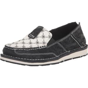 imageAriat Womens Cruiser Embossed Moccasins Flats Casual  BlueBlack Suede EmbossBlack and White Ariat Logo