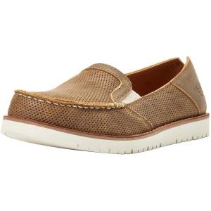 imageAriat Womens Cruiser Embossed Moccasins Flats Casual  BlueBrown Bomber Easy Flex