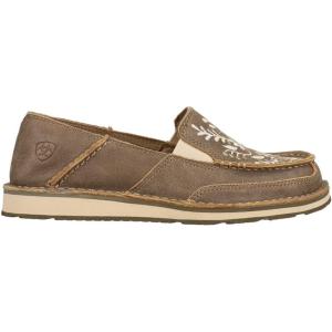 imageAriat Womens Cruiser Embossed Moccasins Flats Casual  BlueBrown Bomber Embroidered