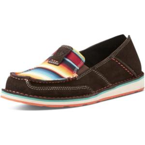 imageAriat Womens Cruiser Embossed Moccasins Flats Casual  BlueChocolate Fudge