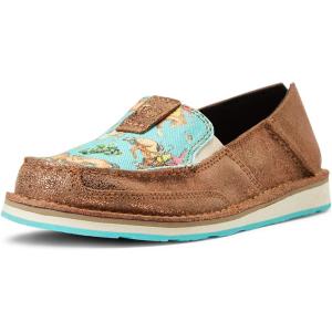 imageAriat Womens Cruiser Embossed Moccasins Flats Casual  BlueCopper MetallicBucking Turq