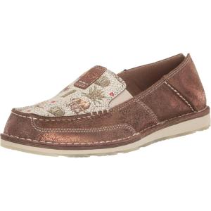 imageAriat Womens Cruiser Embossed Moccasins Flats Casual  BlueCopper MetallicMulti Nueces Print