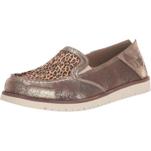 imageAriat Womens Cruiser Embossed Moccasins Flats Casual  BlueGolden BrownMini Leopard