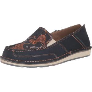 imageAriat Womens Cruiser Embossed Moccasins Flats Casual  BlueNavy Blue SuedeSaddle Up Print