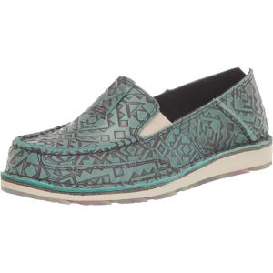 imageAriat Womens Cruiser Embossed Moccasins Flats Casual  BlueTurquoise Blanket Emboss