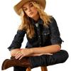 imageAriat Womens Yellowstone High Rise Straight Up Straight Leg JeanLight Indigo