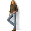 imageAriat Womens Yellowstone Moss Crinkle SweaterEarth Heather