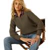 imageAriat Womens Yellowstone Moss Crinkle SweaterEarth Heather