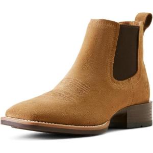 imageAriat Mens Booker Ultra Embroidered Square Toe Chelsea Casual Boots Ankle  BlueDijon Suede