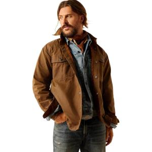 imageAriat Mens Yellowstone Herder Waxed Shirt JacketRich Brown
