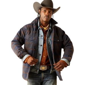 imageAriat Mens Yellowstone Midnight Fair Quilted Shirt JacketNavy