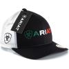 imageARIAT Mens Mexican Flag Colors Embroidered Snapback Cap Black with White Mesh Back 6Panel Mid ProfileBlack