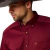 imageARIAT Mens Team Logo Twill Classic Fit Shirt Seascape USABurgundy