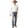 imageARIAT Mens Team Logo Twill Classic Fit Shirt Seascape USAWhite