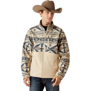 imageARIAT mens Logo Softshell JacketWhite Pepper Southwest