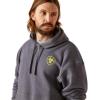 imageARIAT Mens Camo Flag Hoodie Charcoal HeatherGradient Badge Odyssey Gray Heather