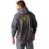 imageARIAT Mens Camo Flag Hoodie Charcoal HeatherGradient Badge Odyssey Gray Heather