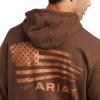 imageARIAT Mens Camo Flag Hoodie Charcoal HeatherPatriot 20 TanDark Brown