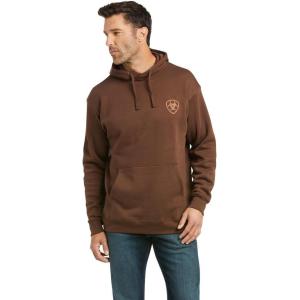 imageARIAT Mens Camo Flag Hoodie Charcoal HeatherPatriot 20 TanDark Brown