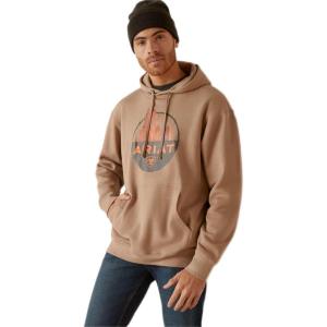 imageARIAT Mens Camo Flag Hoodie Charcoal HeatherPeak Desert Dune Heather
