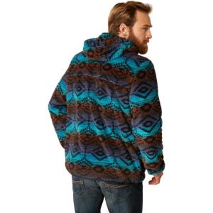 imageARIAT Mens Camo Flag Hoodie Charcoal HeatherPolar Bear Fleece Enamel Blue Serape