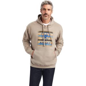 imageARIAT Mens Camo Flag Hoodie Charcoal HeatherSerape Block Brindle Heather