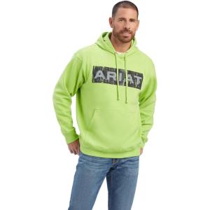 imageARIAT Mens Camo Flag Hoodie Charcoal HeatherSouthwest Macaw Green