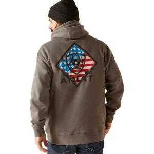 imageARIAT Mens Camo Flag Hoodie Charcoal HeatherTriangle Pride Grey Heather