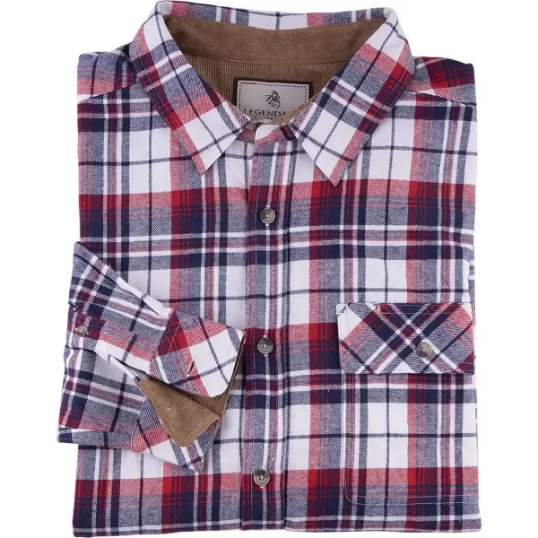 imageLegendary Whitetails Mens Buck Camp Flannel Long Sleeve Plaid Button Down Casual Shirt Corduroy CuffsAmericana Plaid